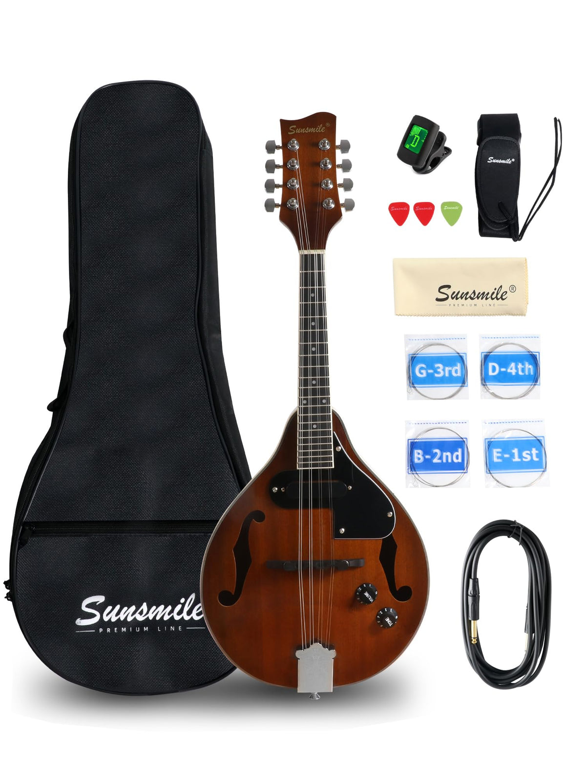8 String Acoustic-Electric Mandolin Instrument with Pickup M806