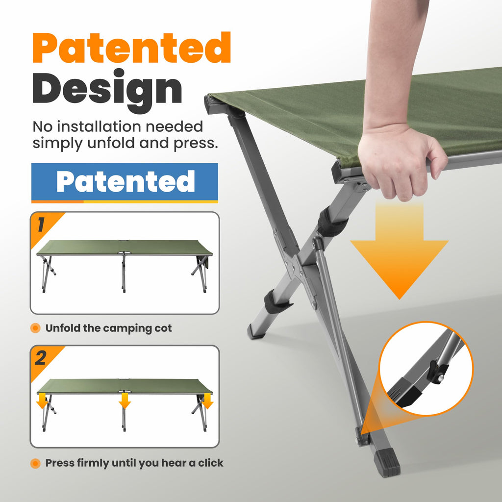 Oversized Folding Camping Cot with Storage Bag D533531