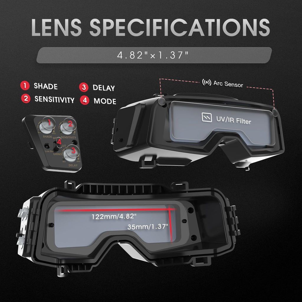 Auto-Darkening Welding Goggles with Mask E662