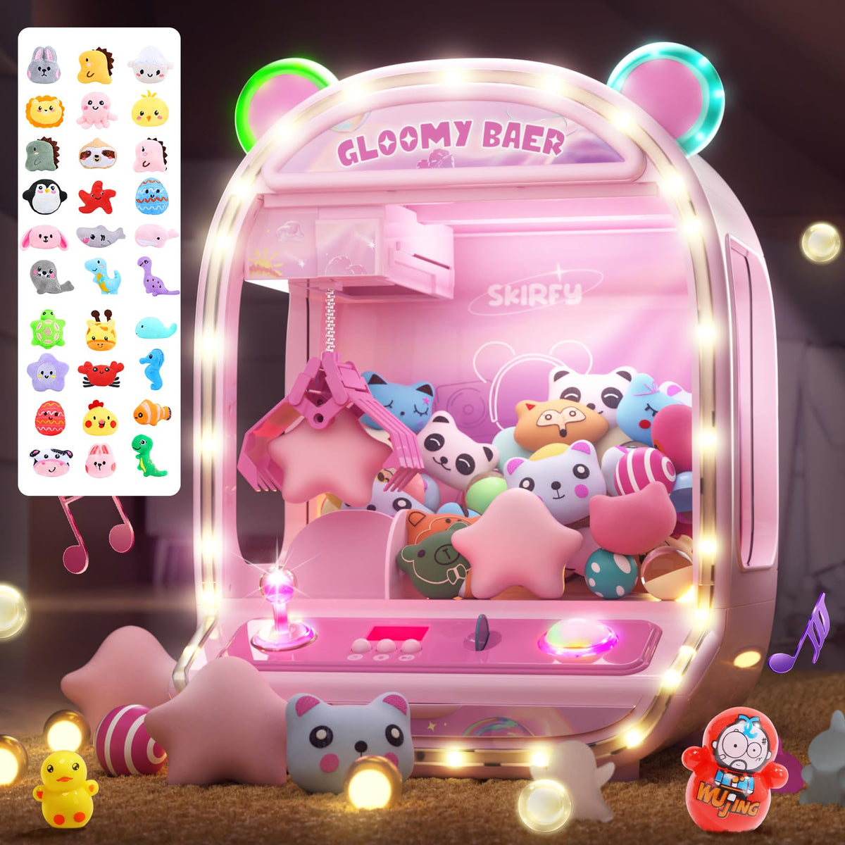 Large Claw Machine Arcade Toy with LED Light and Adjustable Sound M36241