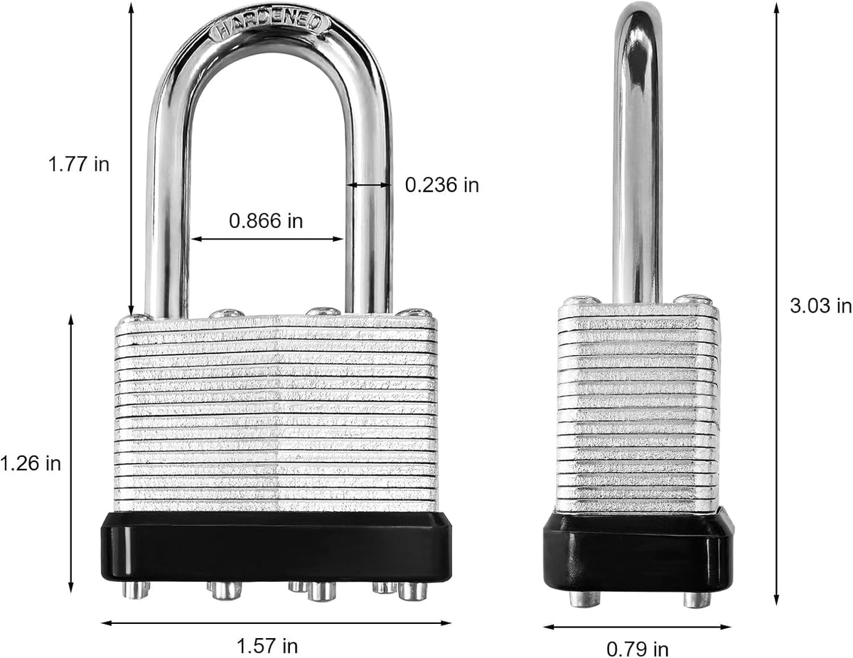 4 Pack Heavy Duty Laminated Padlocks with Same Key R939742