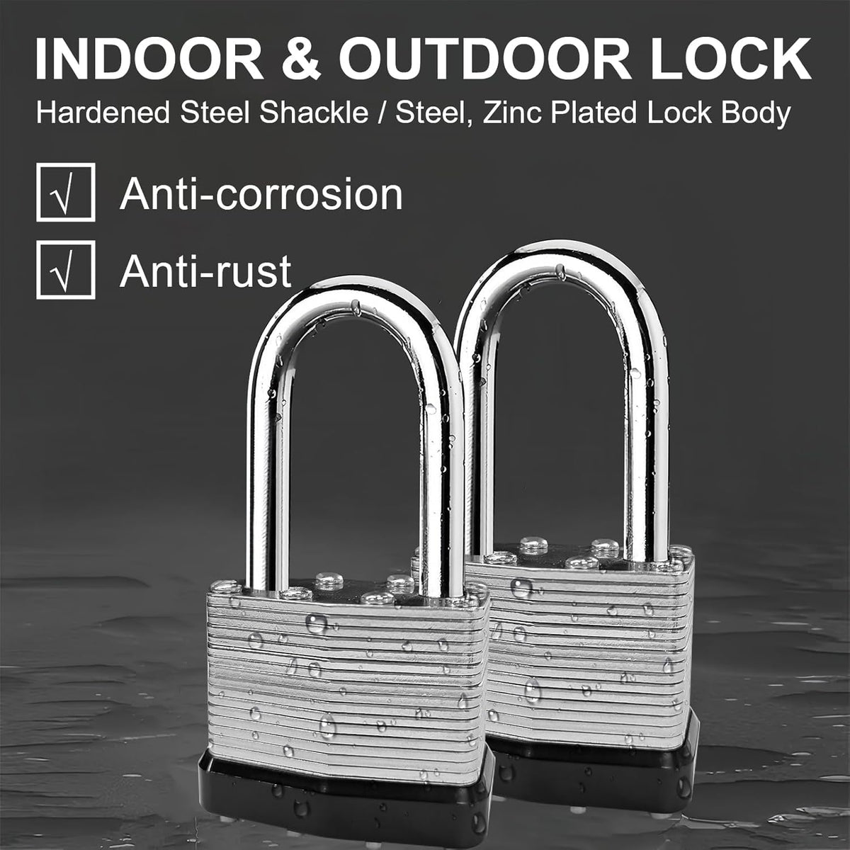 4 Pack Heavy Duty Laminated Padlocks with Same Key R939742