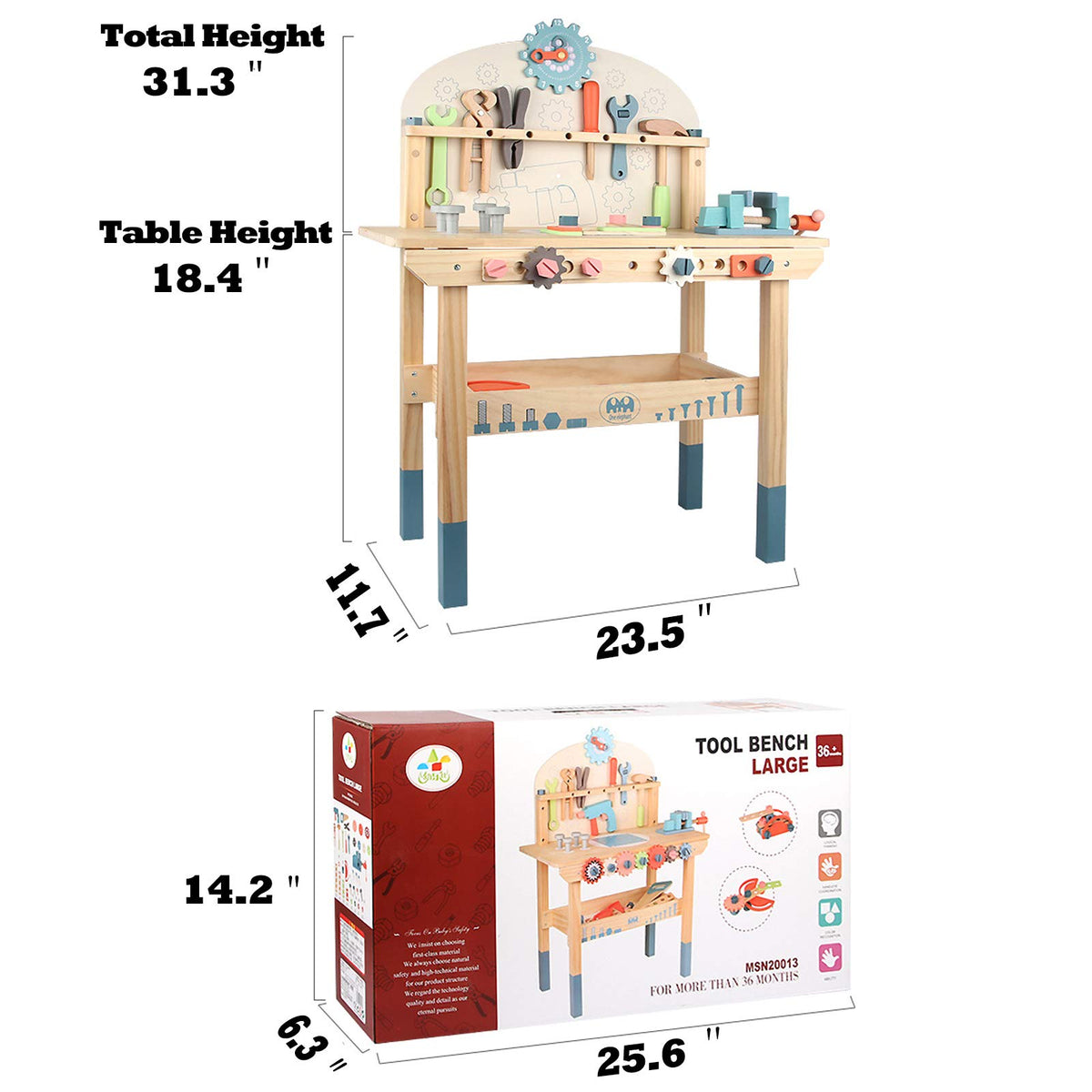 Wooden Kids Tool Bench with Tools Set T466202