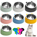 7 Pcs Stainless Steel Raised Cat Food Bowl N1095