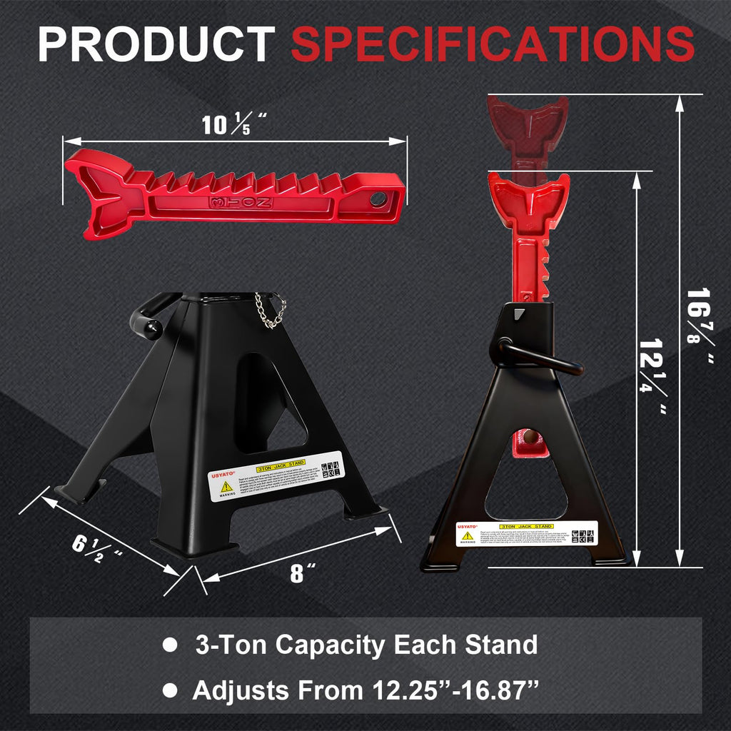 3 Ton Heavy Duty Car Jack Stands with Double Locking N7123