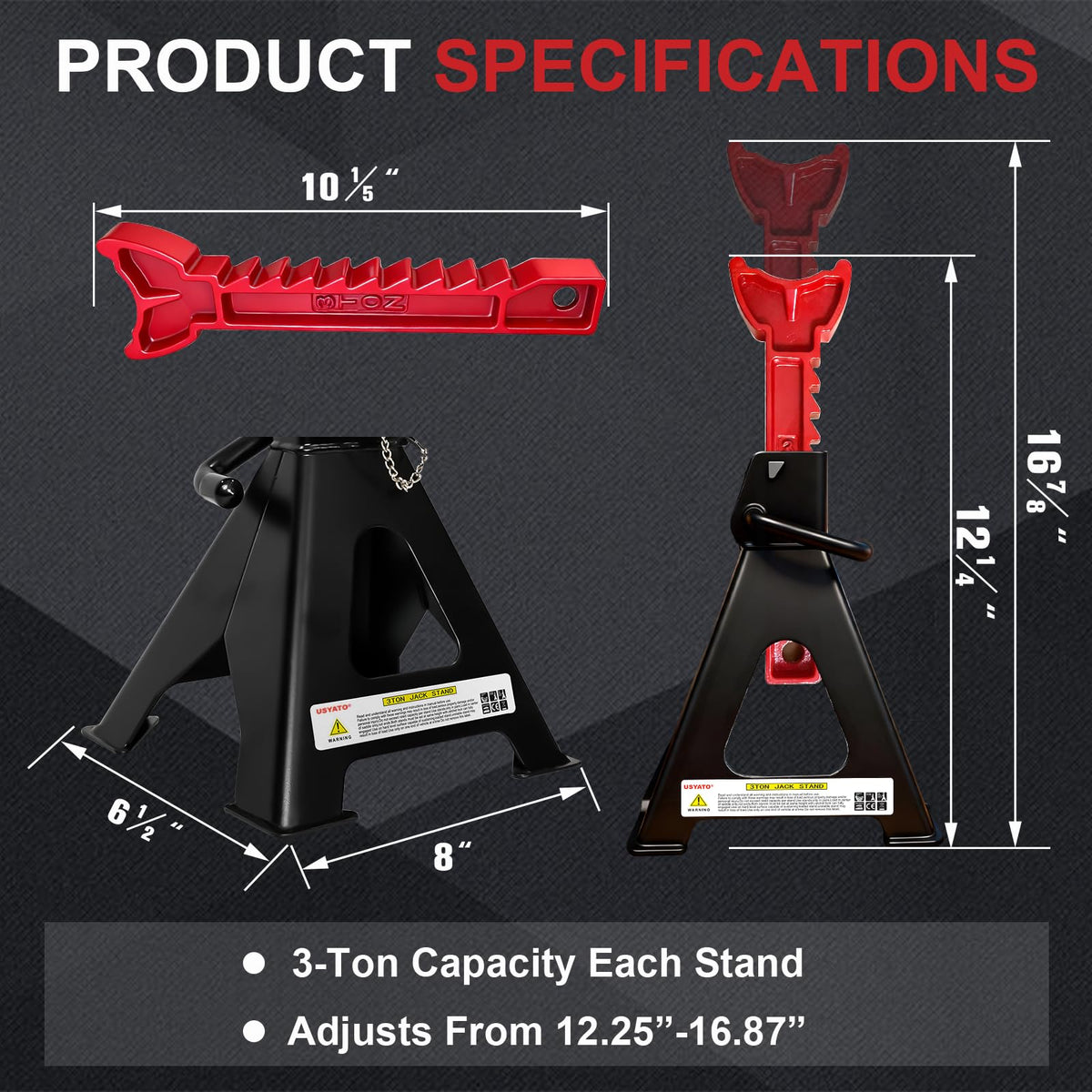 3 Ton Heavy Duty Car Jack Stands with Double Locking N7123
