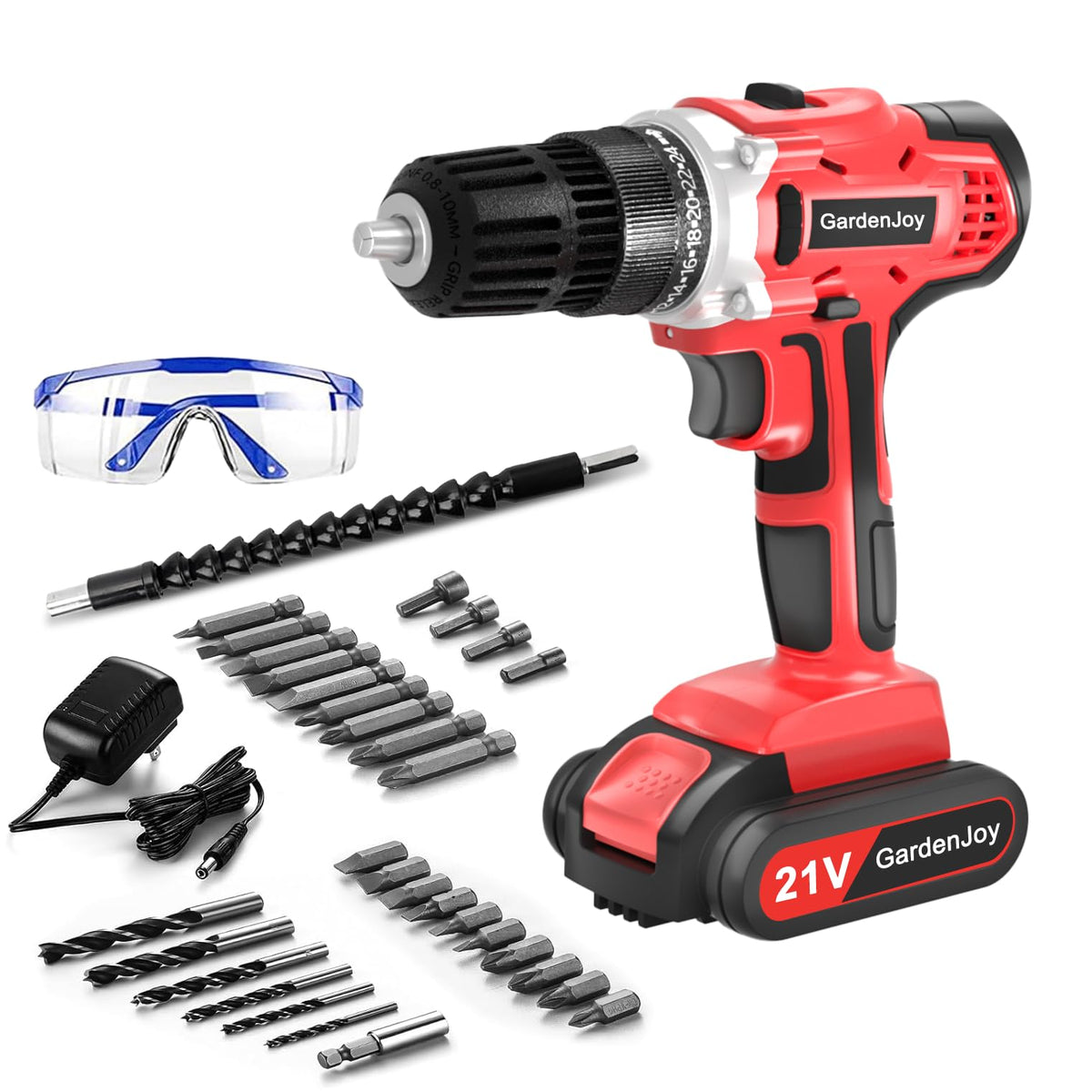 20v Cordless Drill Set with Charger 3/8" Keyless Chuck K4006