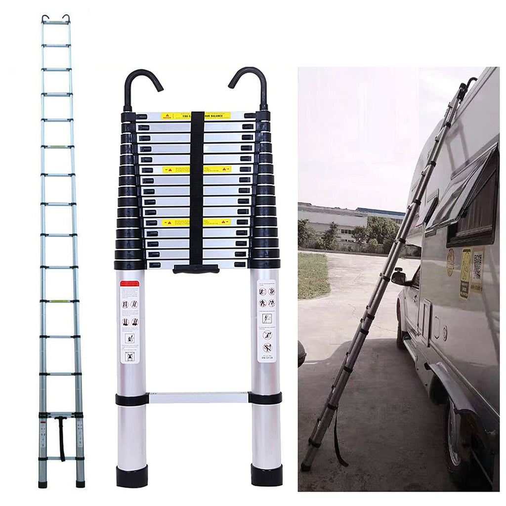 20.34 FT Aluminum Telescoping Extension Ladder 330lbs Capacity F963