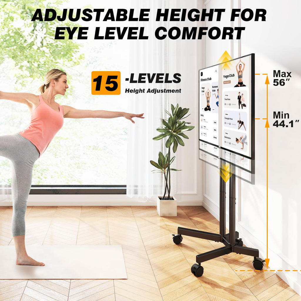Dual-Pole Rolling TV Stand for 32-75 inch TVs V74117