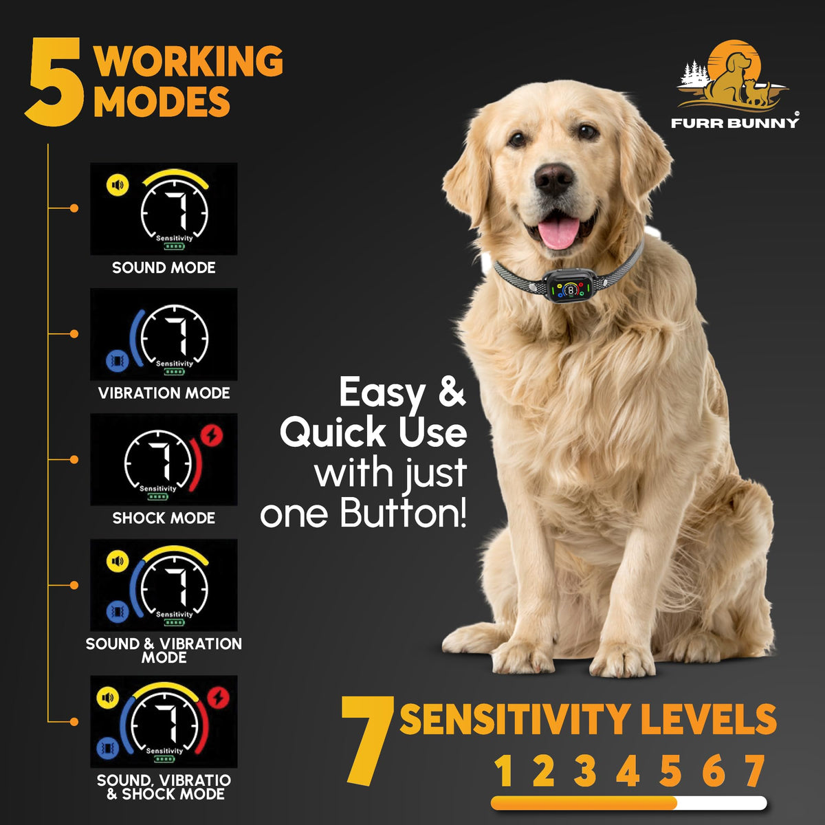 Dog Bark Collar for Medium & Large Dogs C330