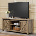 Light Grey Farmhouse TV Stand with Sliding Barn Doors M98386
