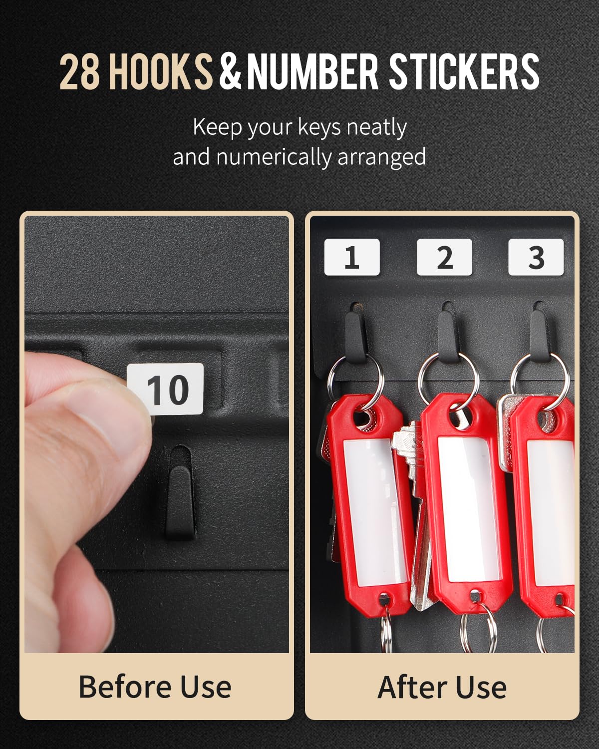 Black Steel Key Cabinet with Combination Lock K19013