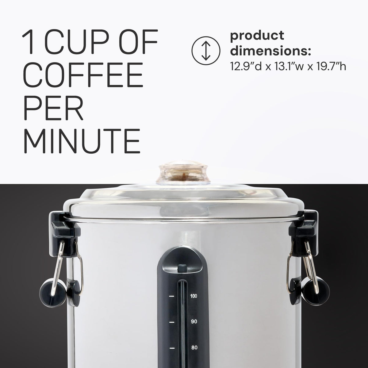100-Cup Stainless Steel Coffee Urn and Hot Beverage Dispenser J2677