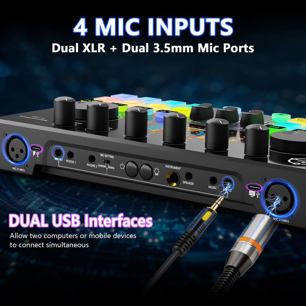 Audio Interface with 4 Dynamic Mics A582