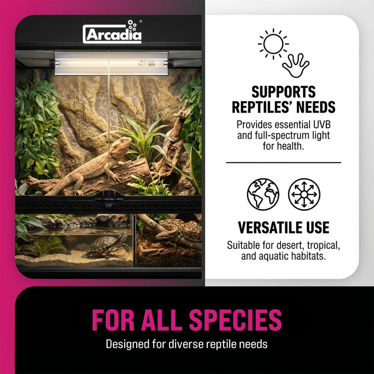 12" 8 Watts 7% UVB Reptile Light Fixture Kit X57914