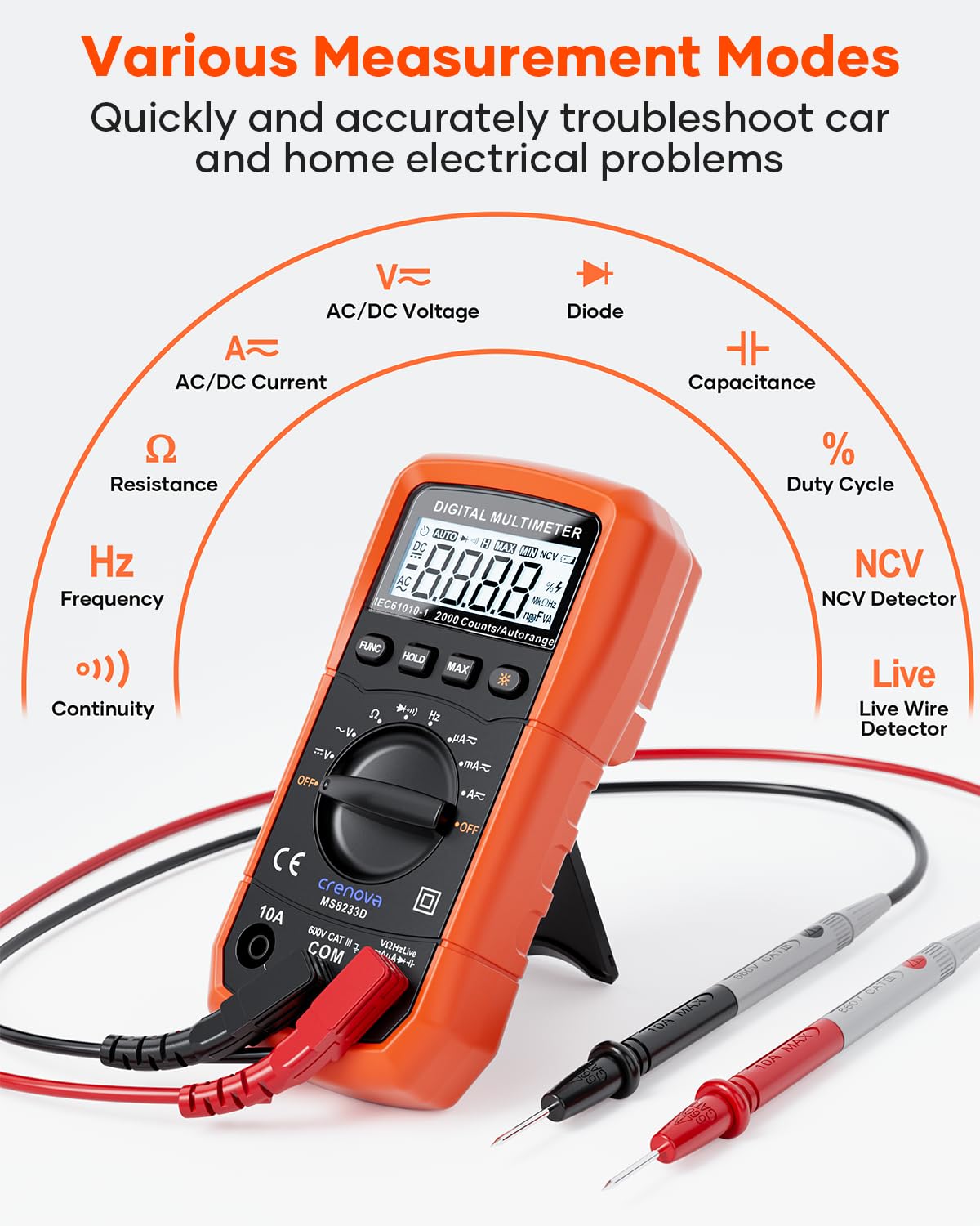 Auto-Ranging Multimeter TRMS 6000 Counts N5504