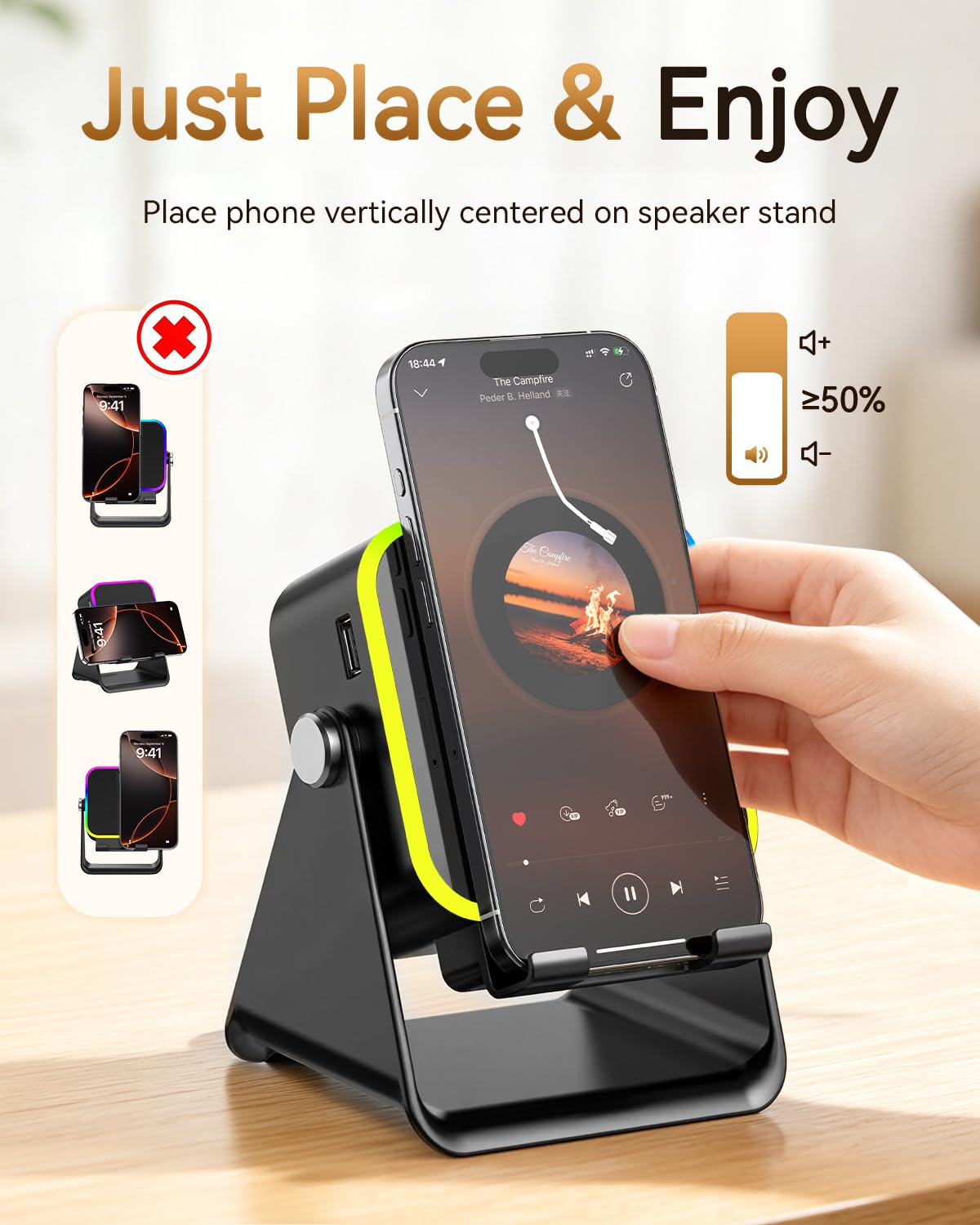 Wireless Induction Speaker with Phone Stand Y966442