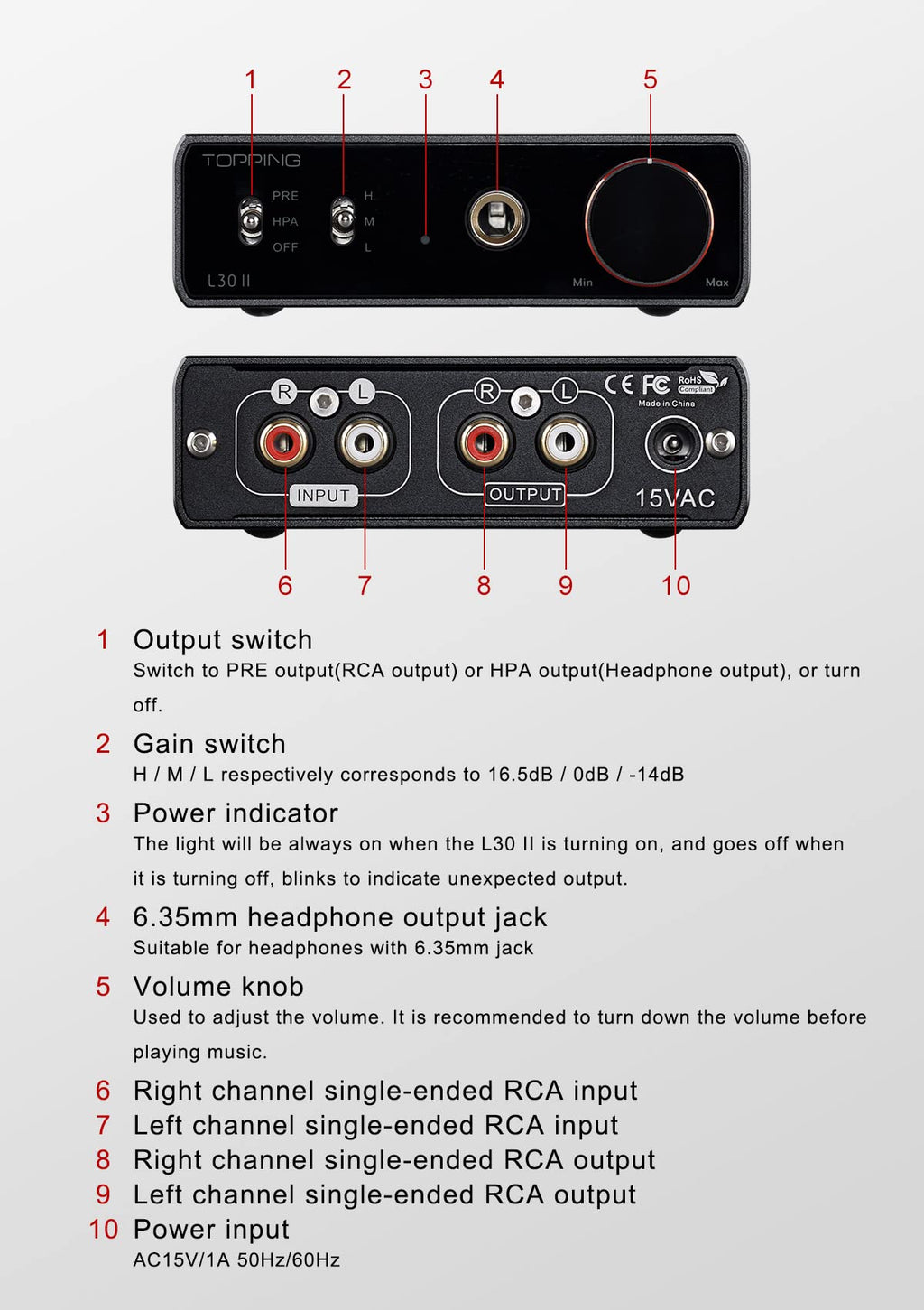 Black Mini HiFi Headphone Amp I70814
