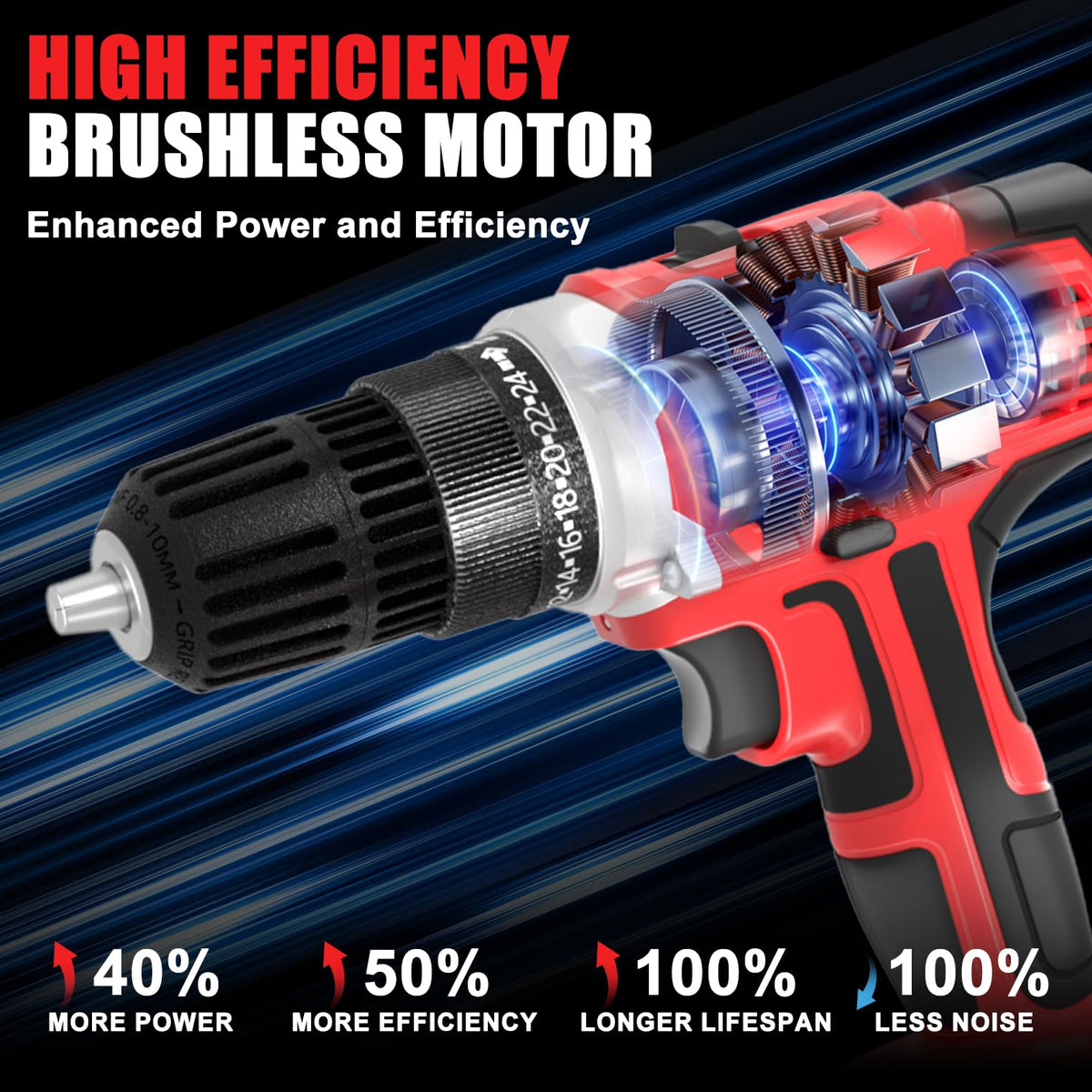 20v Cordless Drill Set with Charger 3/8" Keyless Chuck K4006