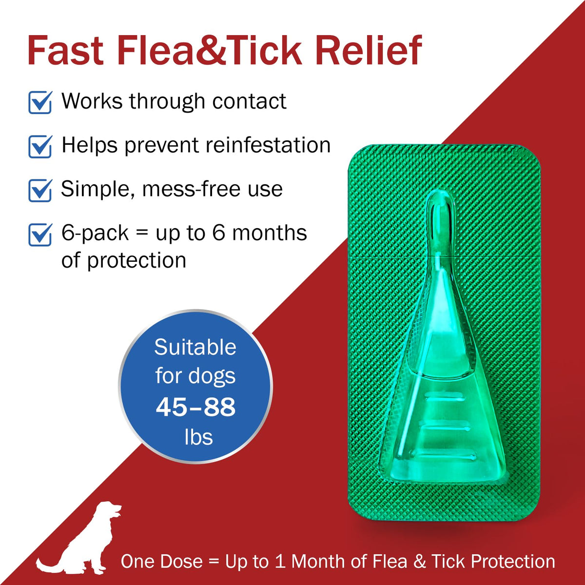 Large Dog Flea and Tick Prevention 6-Month Supply W6147