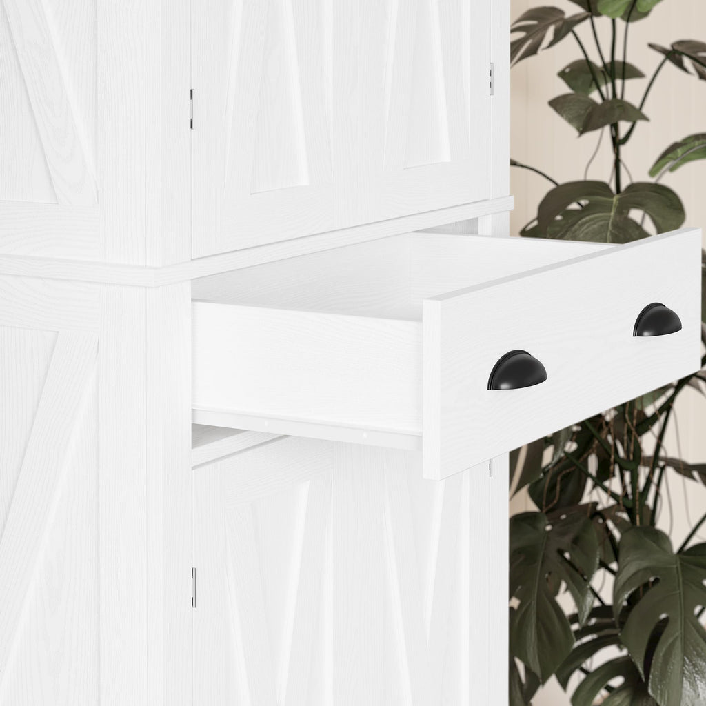 White Kitchen Pantry Storage Cabinet M7412