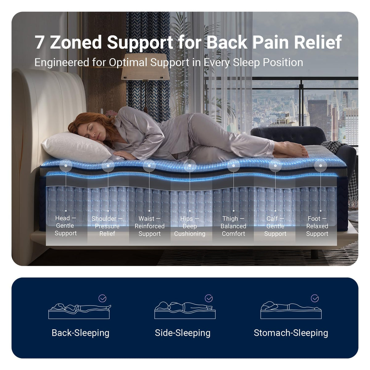 Full 12 Inch Firm Hybrid Cooling Mattress Y334781