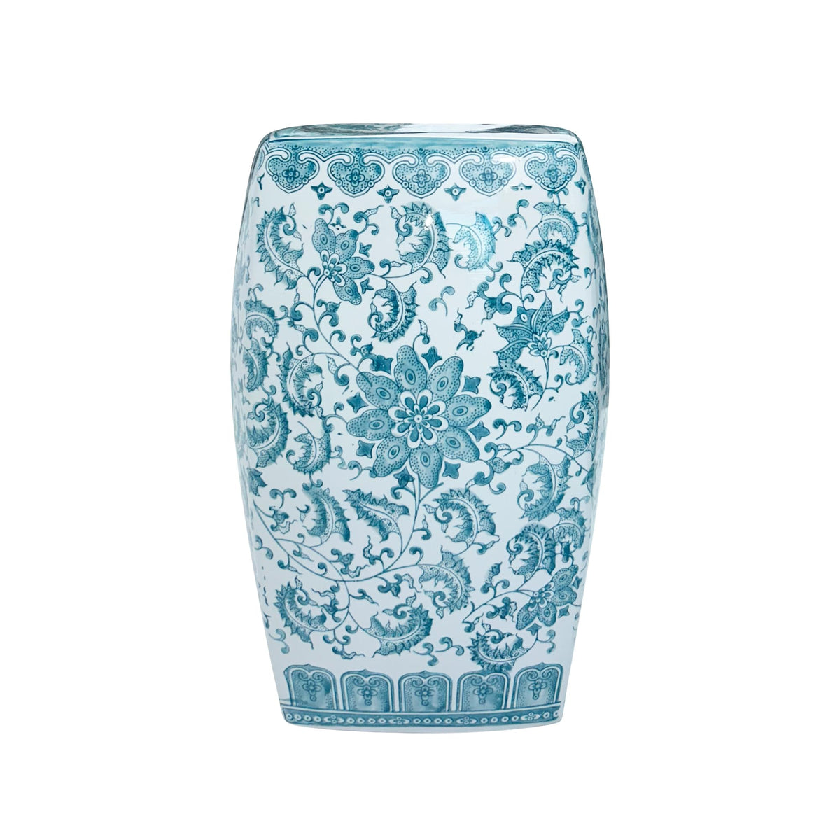 Teal Blue Ceramic Garden Stool Q46546