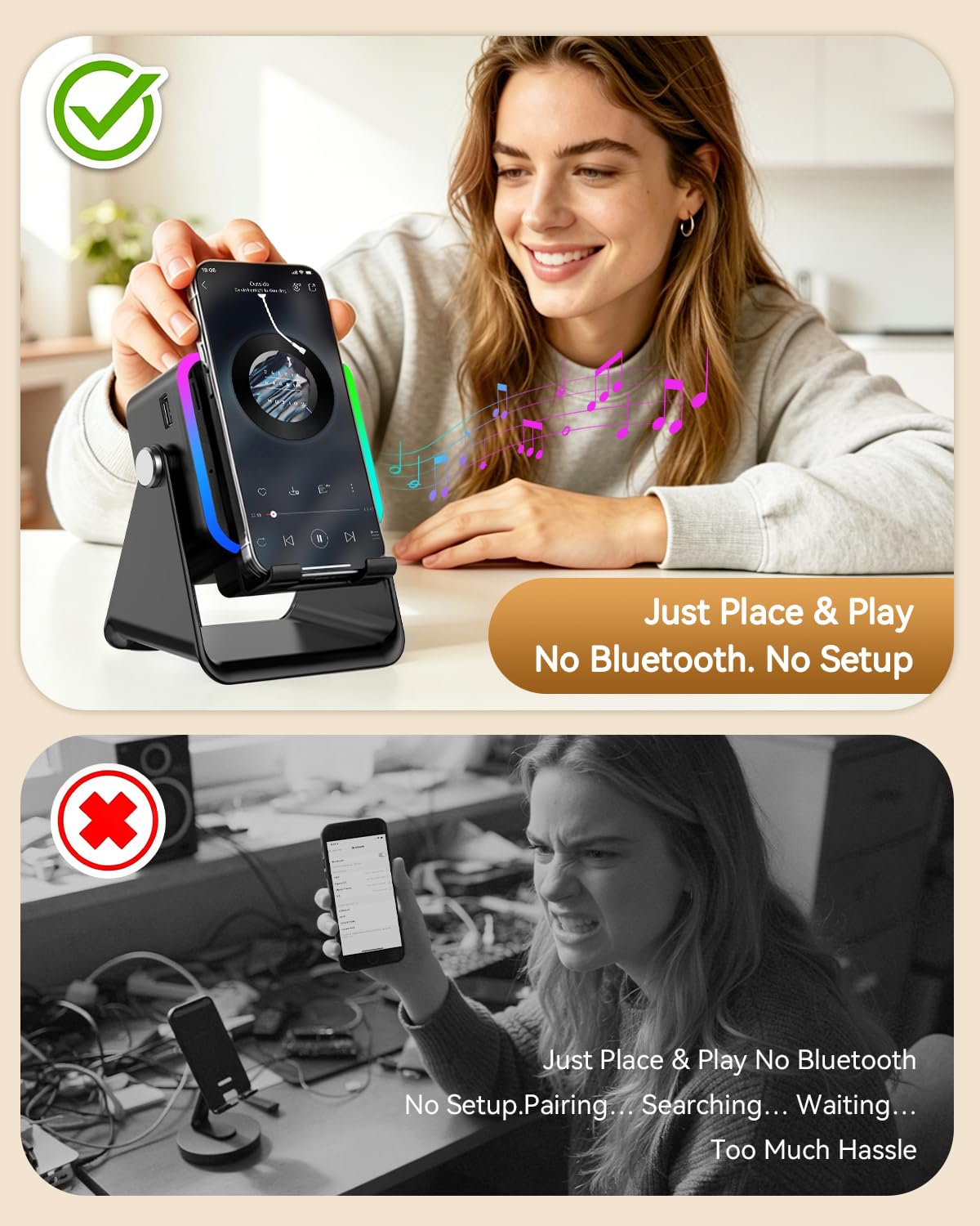 Wireless Induction Speaker with Phone Stand Y966442