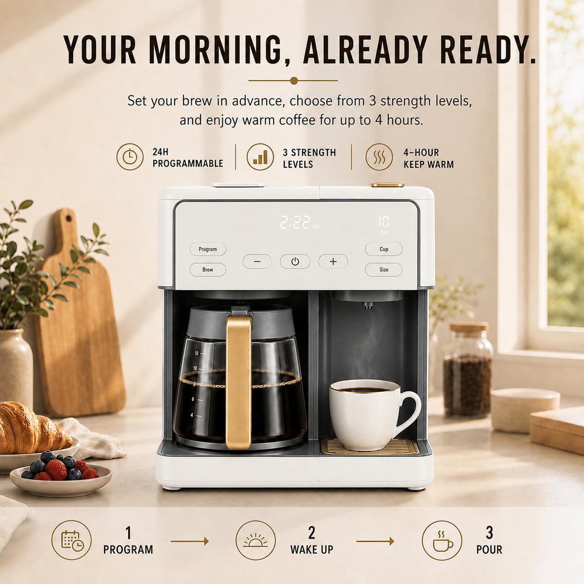 Multi-Brew Coffee Maker 12 Cups Single Serve Programmable E253084