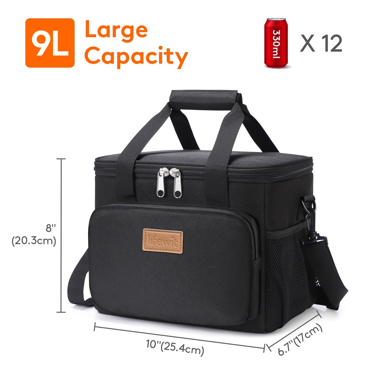 Black Insulated Lunch Bag V53765