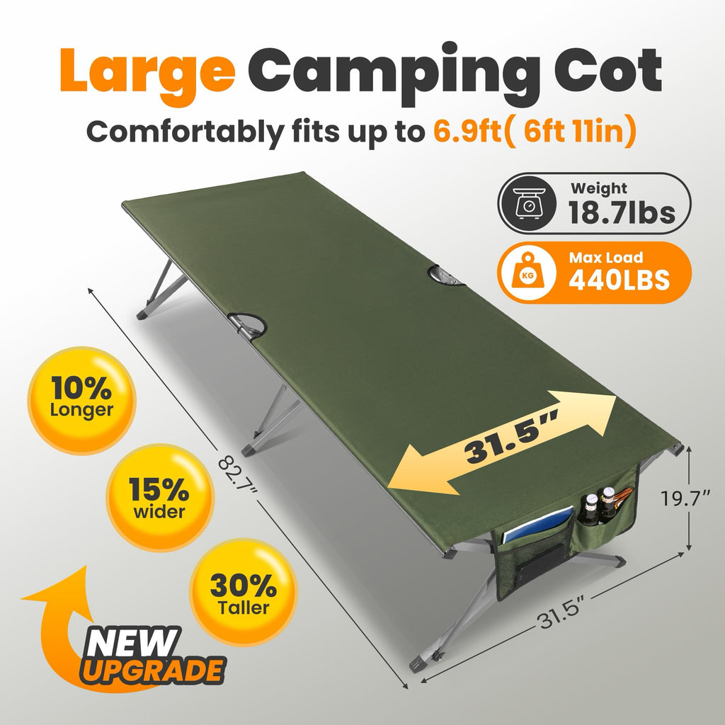 Oversized Folding Camping Cot with Storage Bag D533531