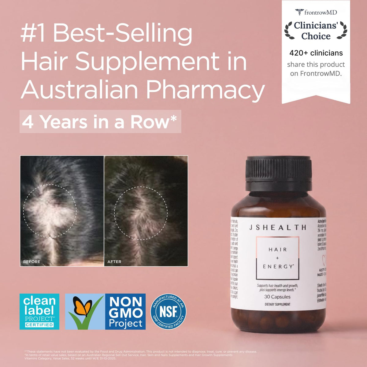 Hair Growth Vitamins with Kelp Iodine and Zinc 30 Capsules F559037