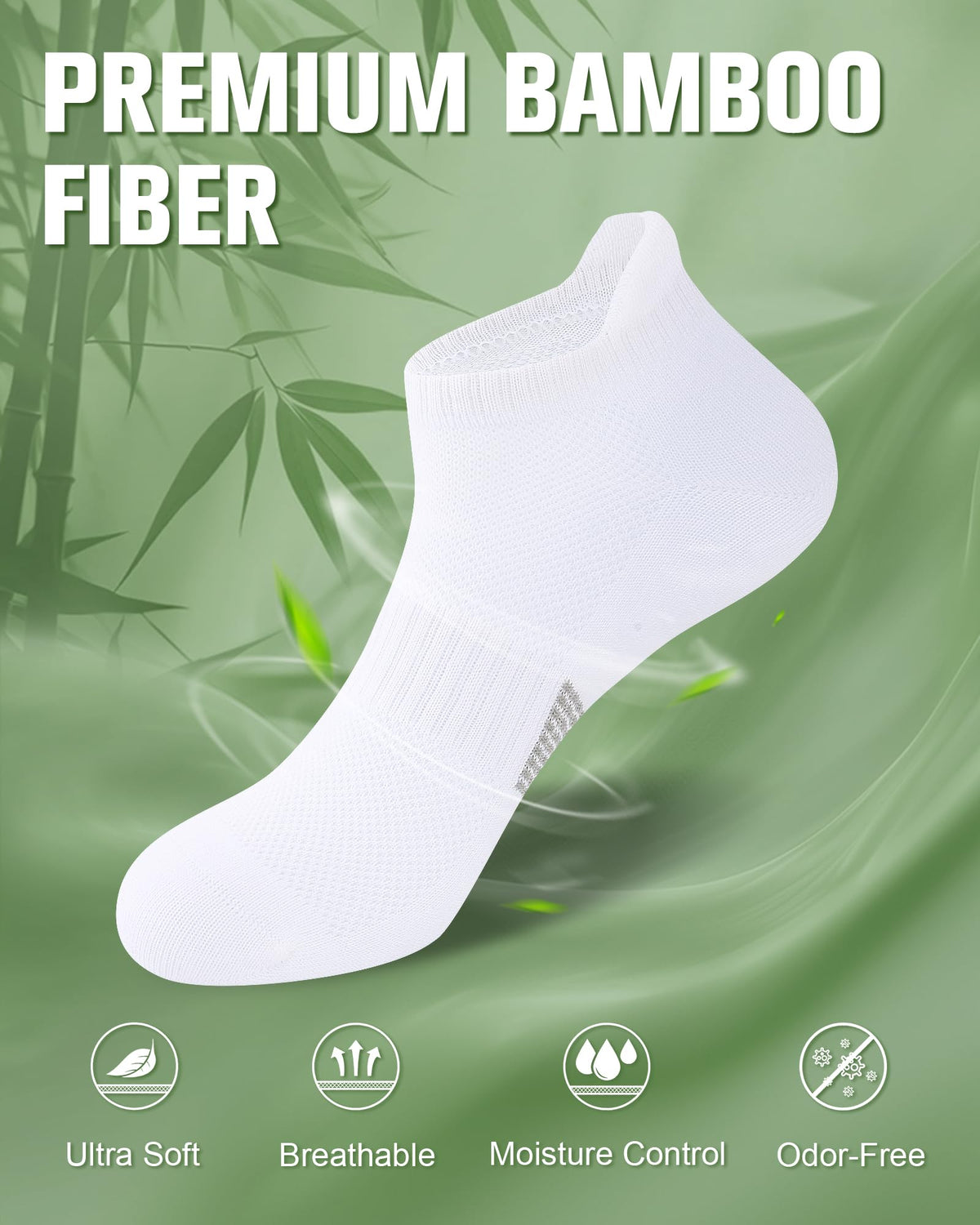 Women's Bamboo Viscose Ankle Socks, 6 Pairs K359