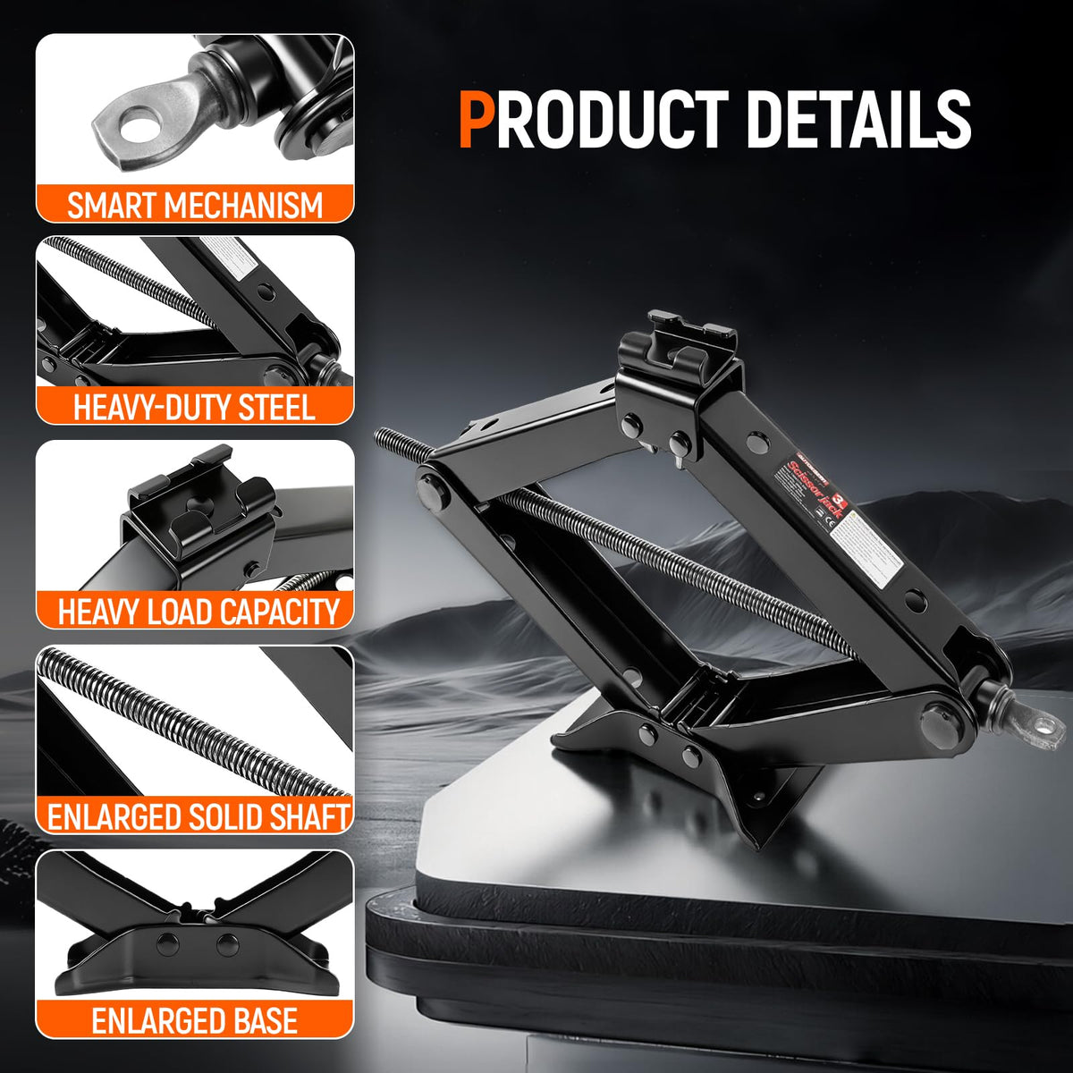 3 Ton Heavy Duty Scissor Jack with Lug Wrench S9851