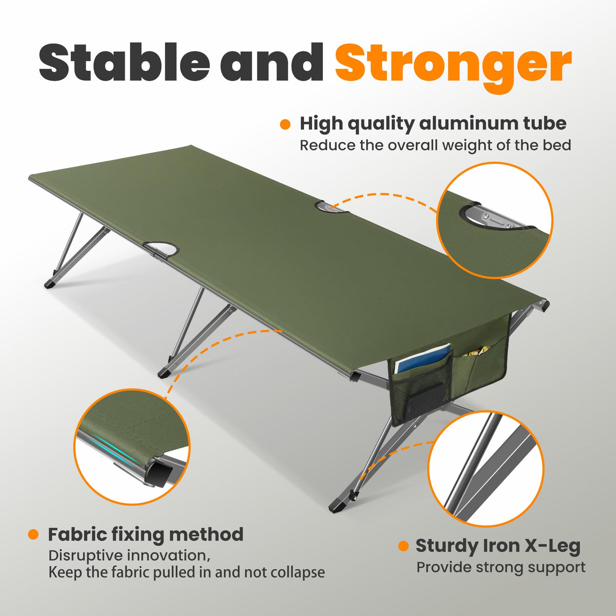 Oversized Folding Camping Cot with Storage Bag D533531