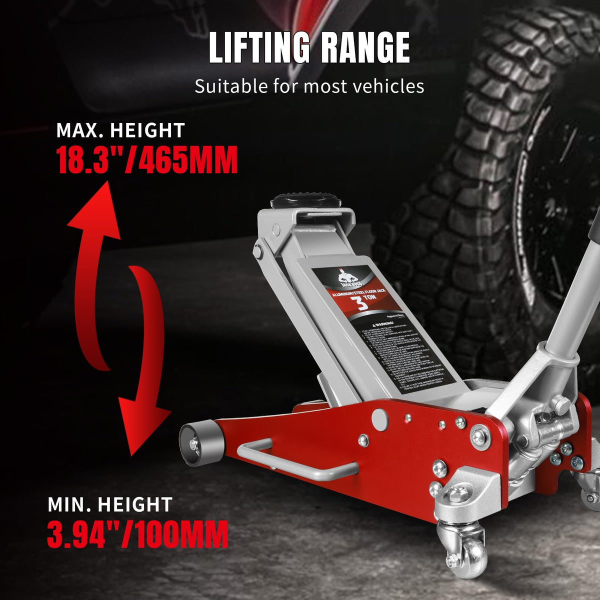 3 Ton Low Profile Aluminum and Steel Car Jack with Jack Stands, Red, 2 Pack K27857