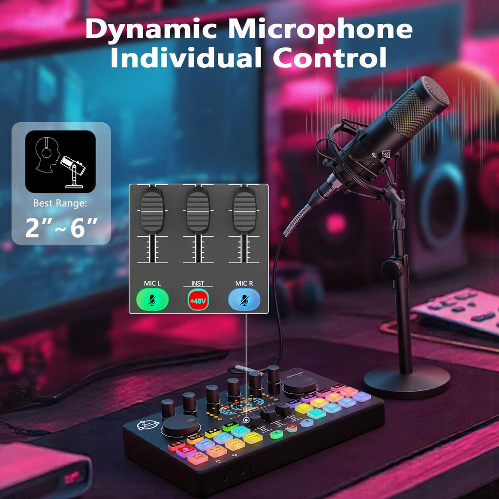 Audio Interface with 4 Dynamic Mics A582