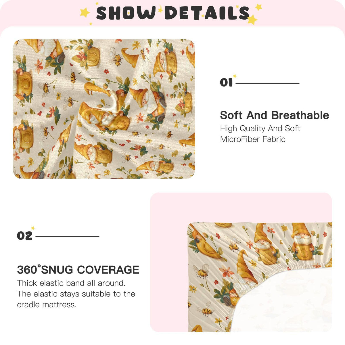 Soft Breathable Microfiber Crib Sheet W3414