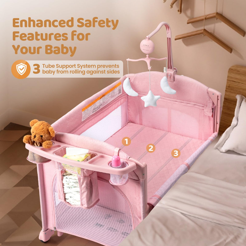9 in 1 Bedside Bassinet with Changing Table Z112