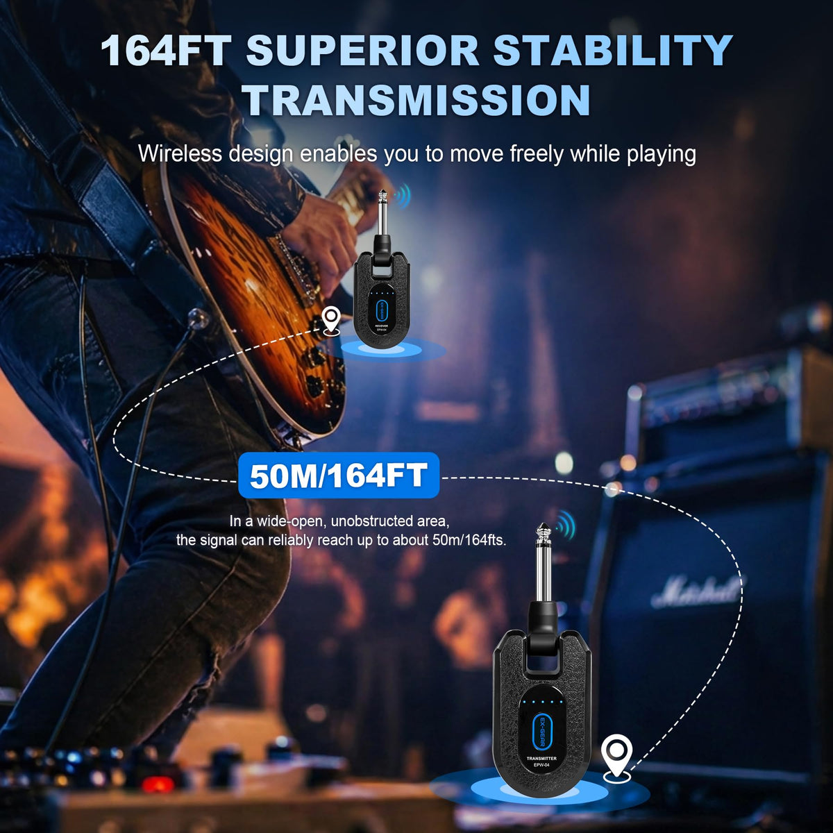 Wireless Guitar System 2.4GHz for Electric Guitar Bass J462111