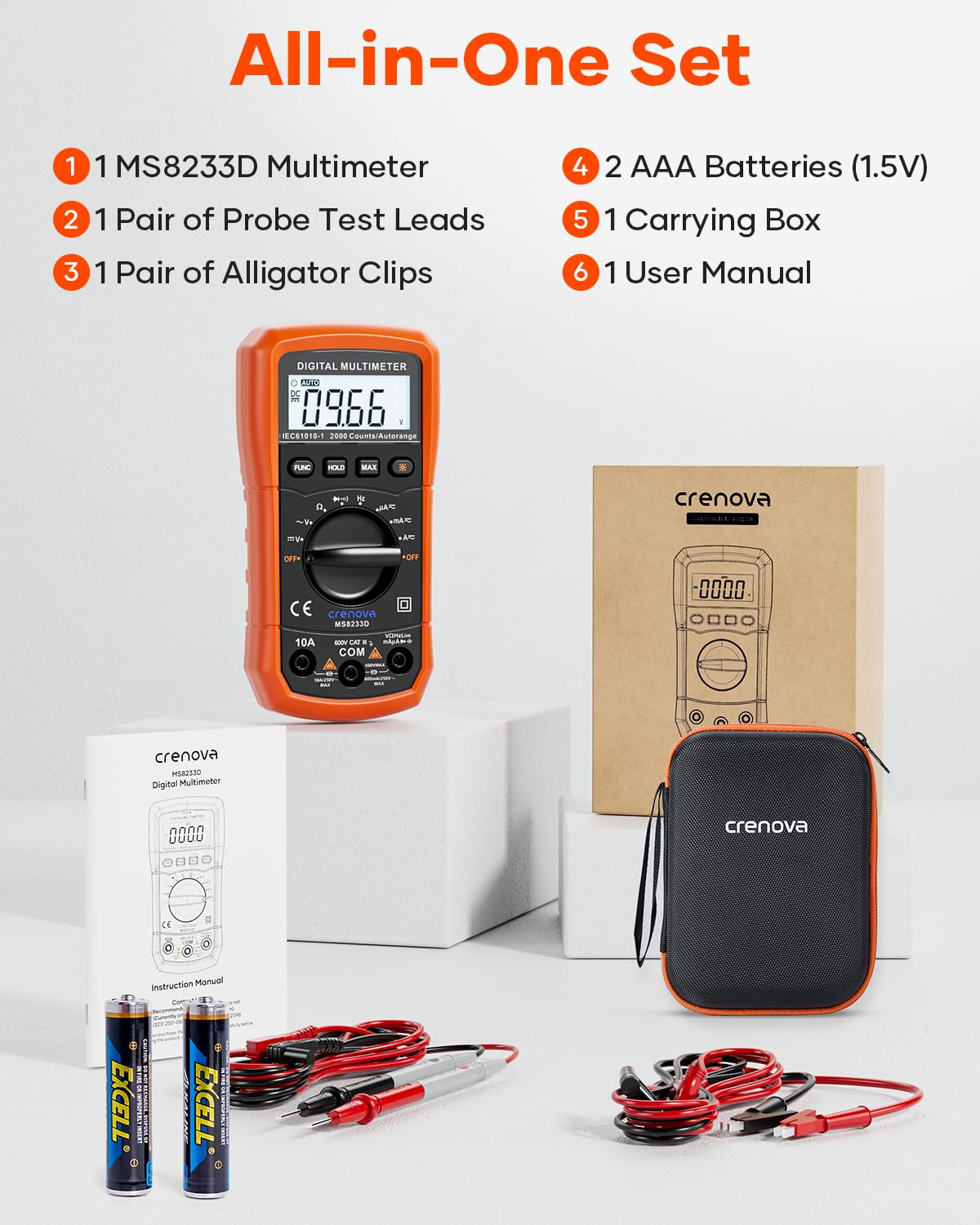 Auto-Ranging Multimeter TRMS 6000 Counts N5504