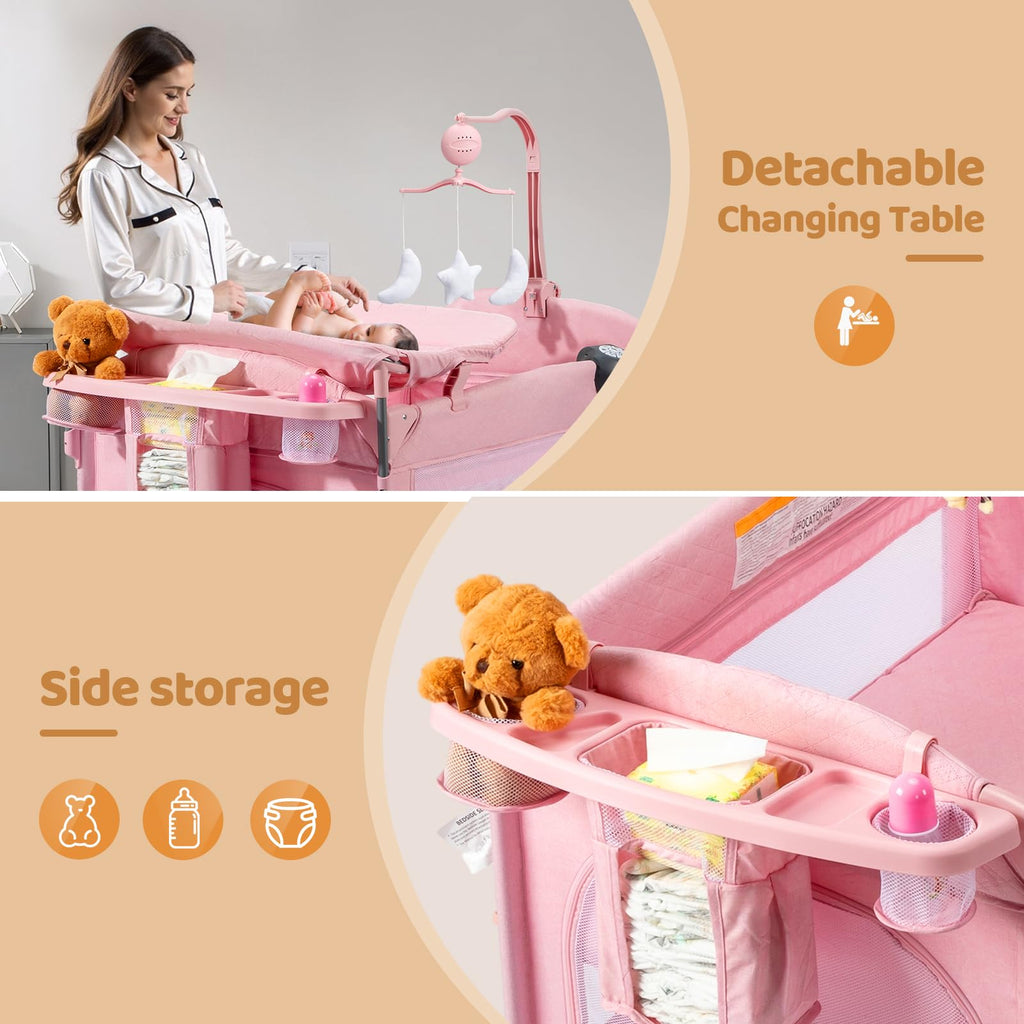 9 in 1 Bedside Bassinet with Changing Table Z112