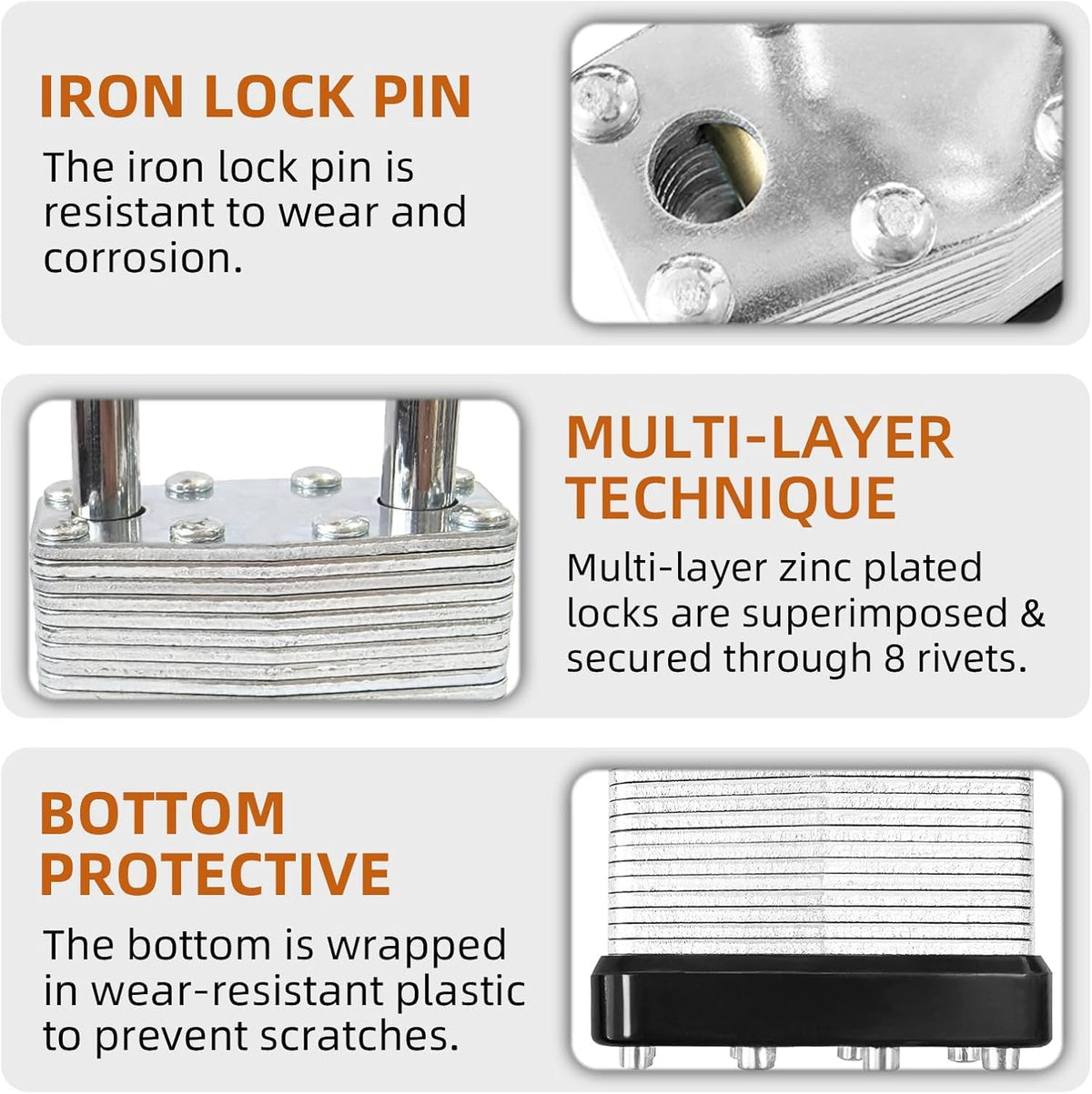 4 Pack Heavy Duty Laminated Padlocks with Same Key R939742