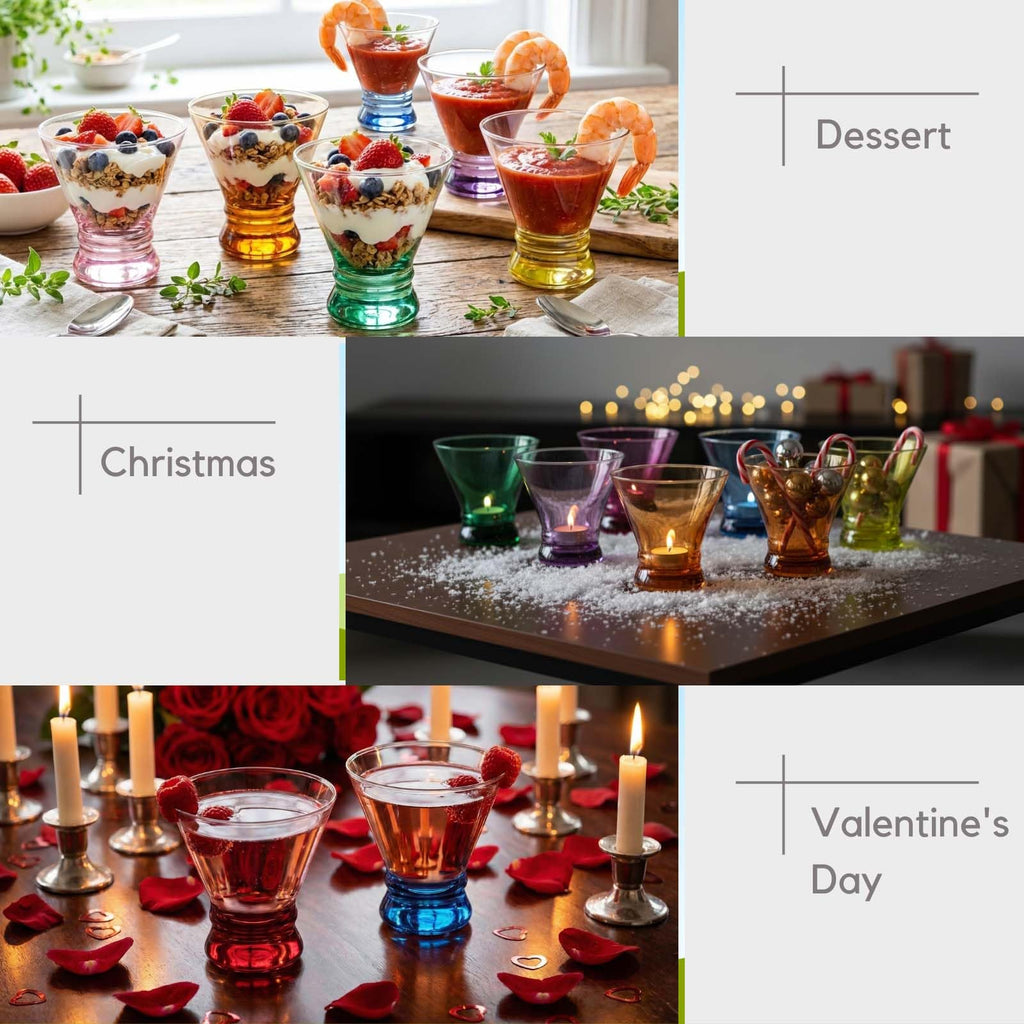 Colored Stemless Martini Glasses Set of 6 G6788