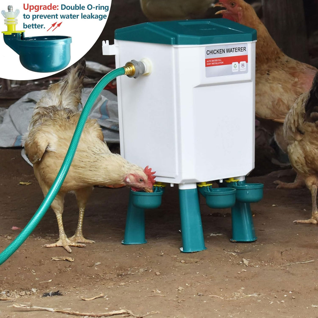 Automatic Chicken Waterer & No Waste Feeder Kits, 3 Gallon T8458