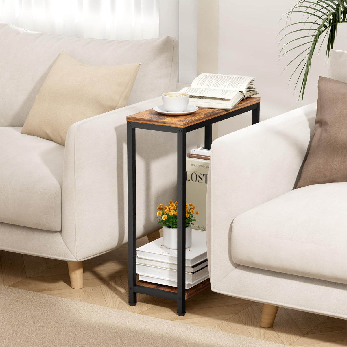 Narrow 2 Tier Side Table W247