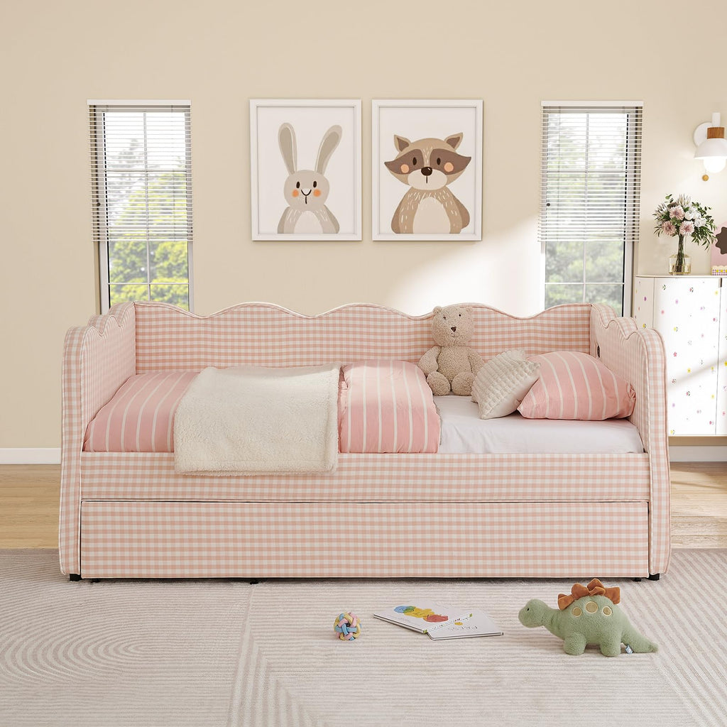 Twin Size Upholstered Daybed with Pop Up Trundle N423241