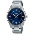 Blue Roman Dial Stainless Steel Analog Watch W156