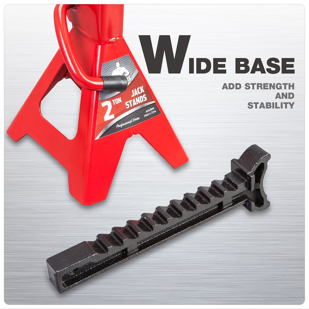 3 Ton Low Profile Aluminum and Steel Car Jack with Jack Stands, Red, 2 Pack K27857