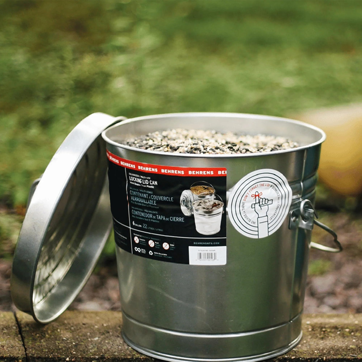 Galvanized Steel 6 Gallon Airtight Storage Jar J329456